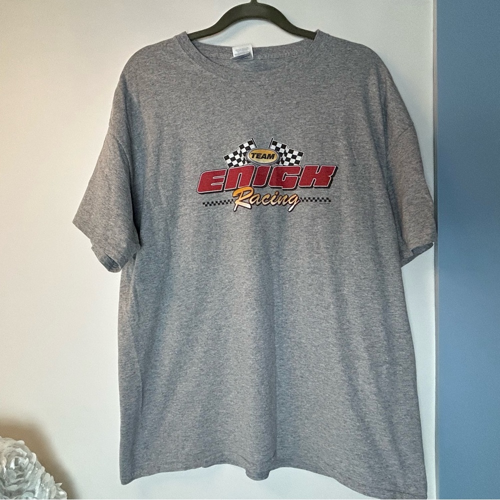 Gildan Gray T-shirt Enigk Team Racing Men's‎ XL